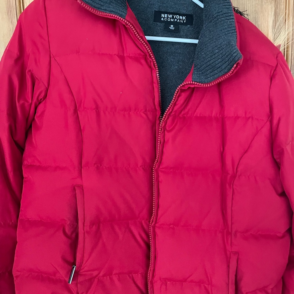 New York & Company red winter jacket